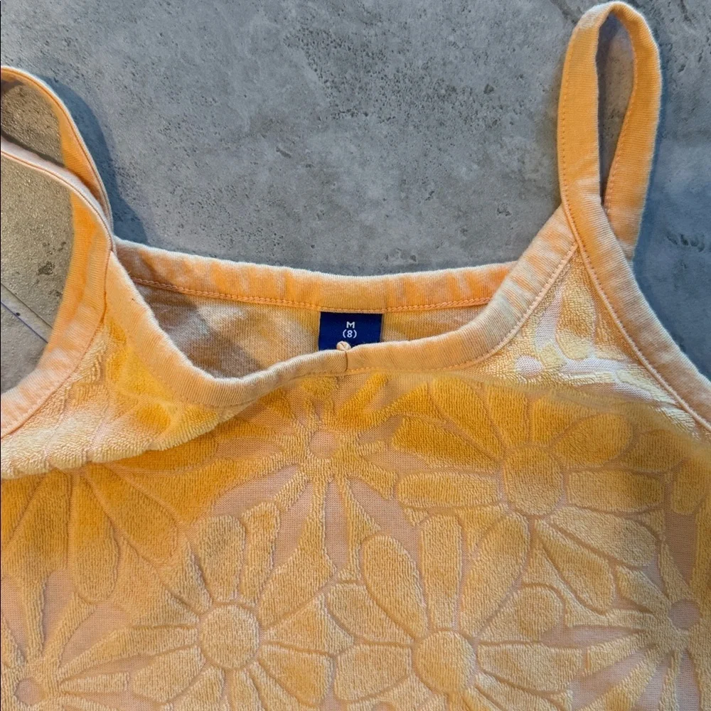 Floral Embossed Orange Slip Dress